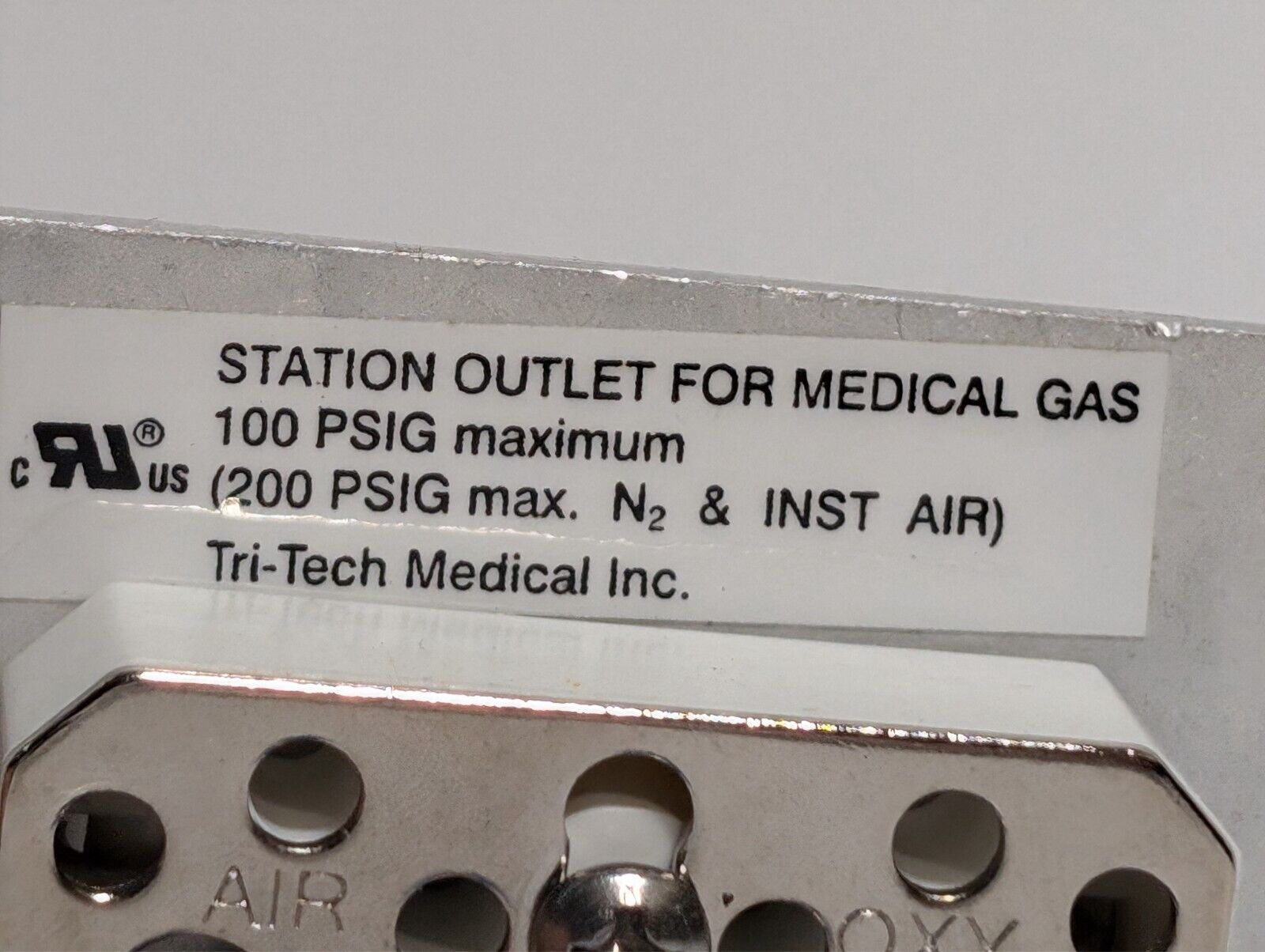 Tri-Tech XA1022-A Medical Vacuum Wall Outlet, Med Vac, 100PSIG maximum, 200 PSIG