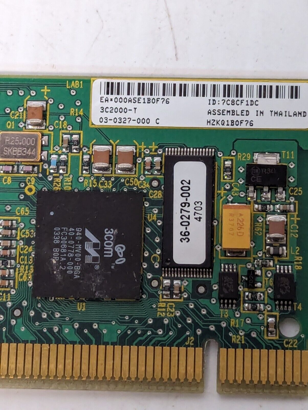 3Com 3C2000-T Computer Internal Network Card 03-0327-000 - Free Shipping