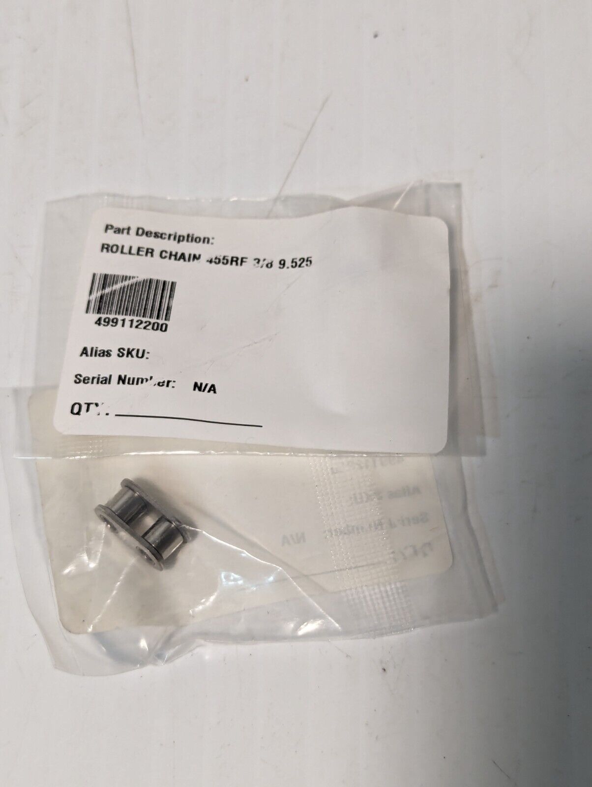 Lot of 7 Getinge 499112200 roller chain links, 455RF 3/8 9.525