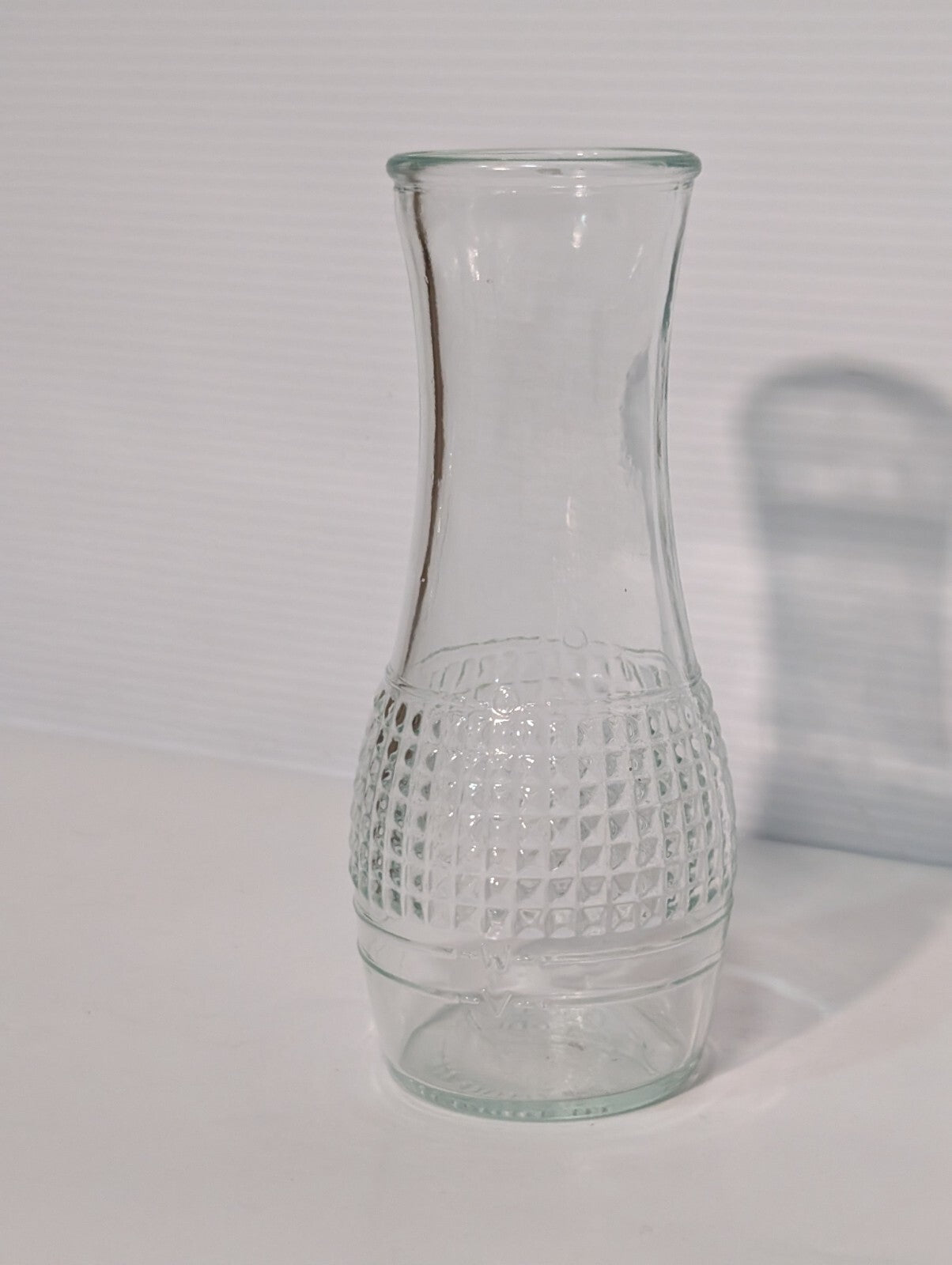 Vintage Good Seasons Clear Glass Cruet Diamond Point Pattern 7" Tall