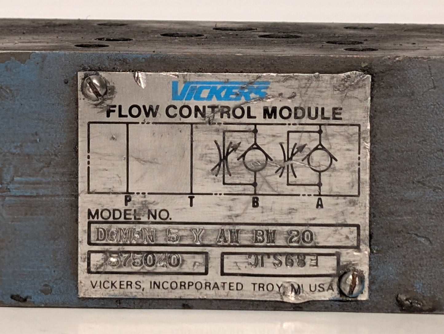 Vickers DGMFN 5 Y AW BW 20 Flow Control Valve