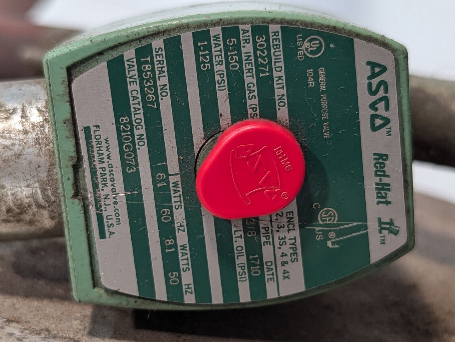 Vortec 721-35H Vortex Cooler Enclosure; Asco Red-Hat Solenoid 302271, Free Ship.