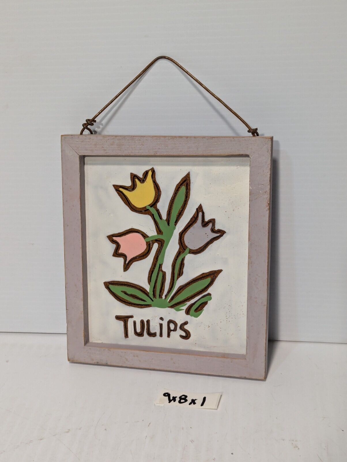 Beautiful Easter Tulips Wall Painting, Metal Backing, Outdoors Art - Free Ship