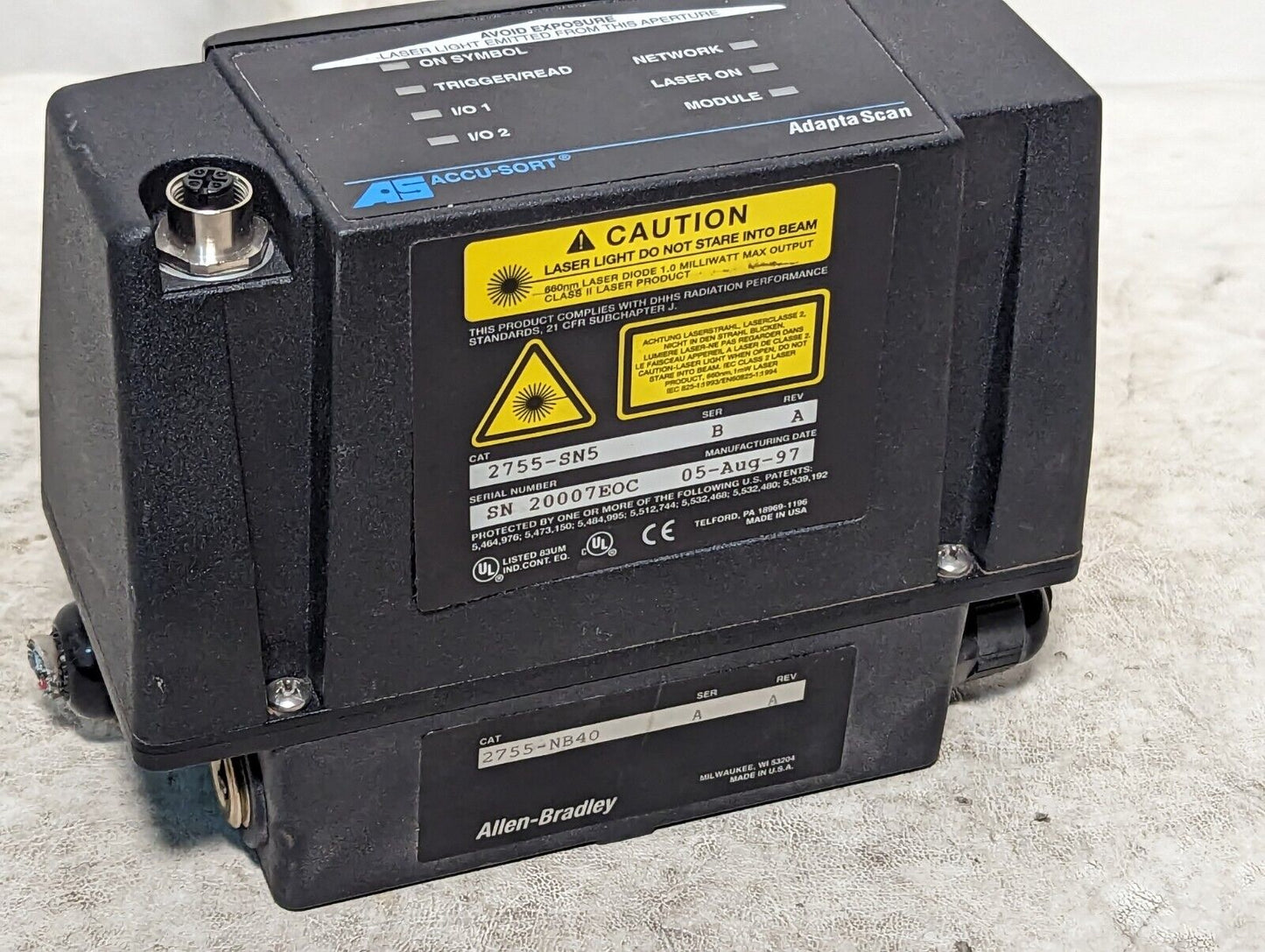 Accu-Sort 2755-SN5 Adaptascan bar code accessory, 500 scans/sec