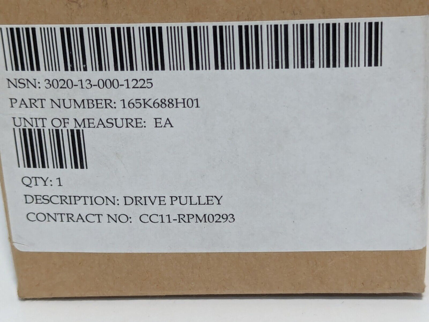 3020-13-000-1225, 165K688H01, Drive Pulley CC11-RPM0293 - Free Shipping