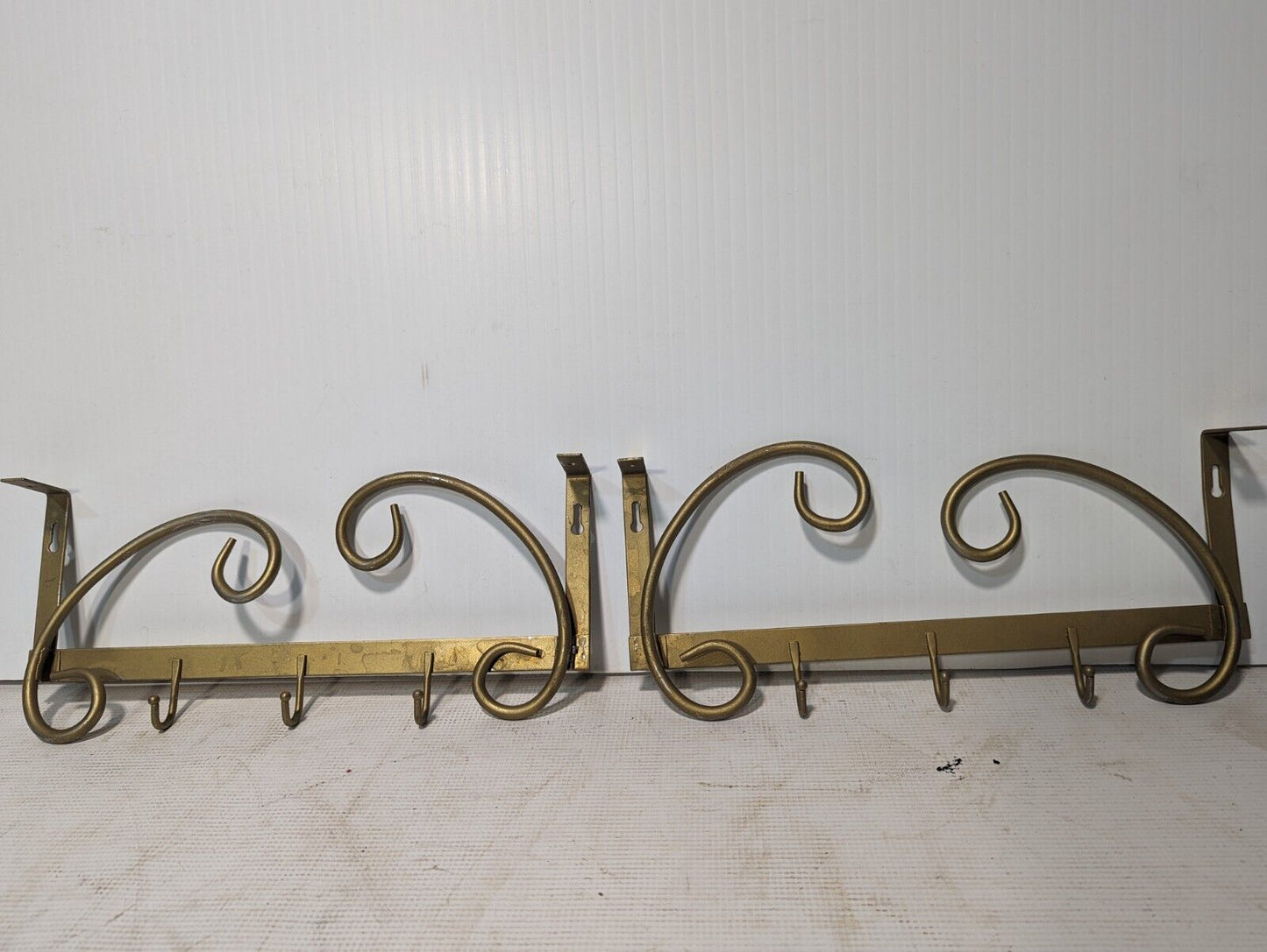 Lot of 2 Metal Scroll Hanging Wall Racks, 19 in x 6 in - Free Shipping