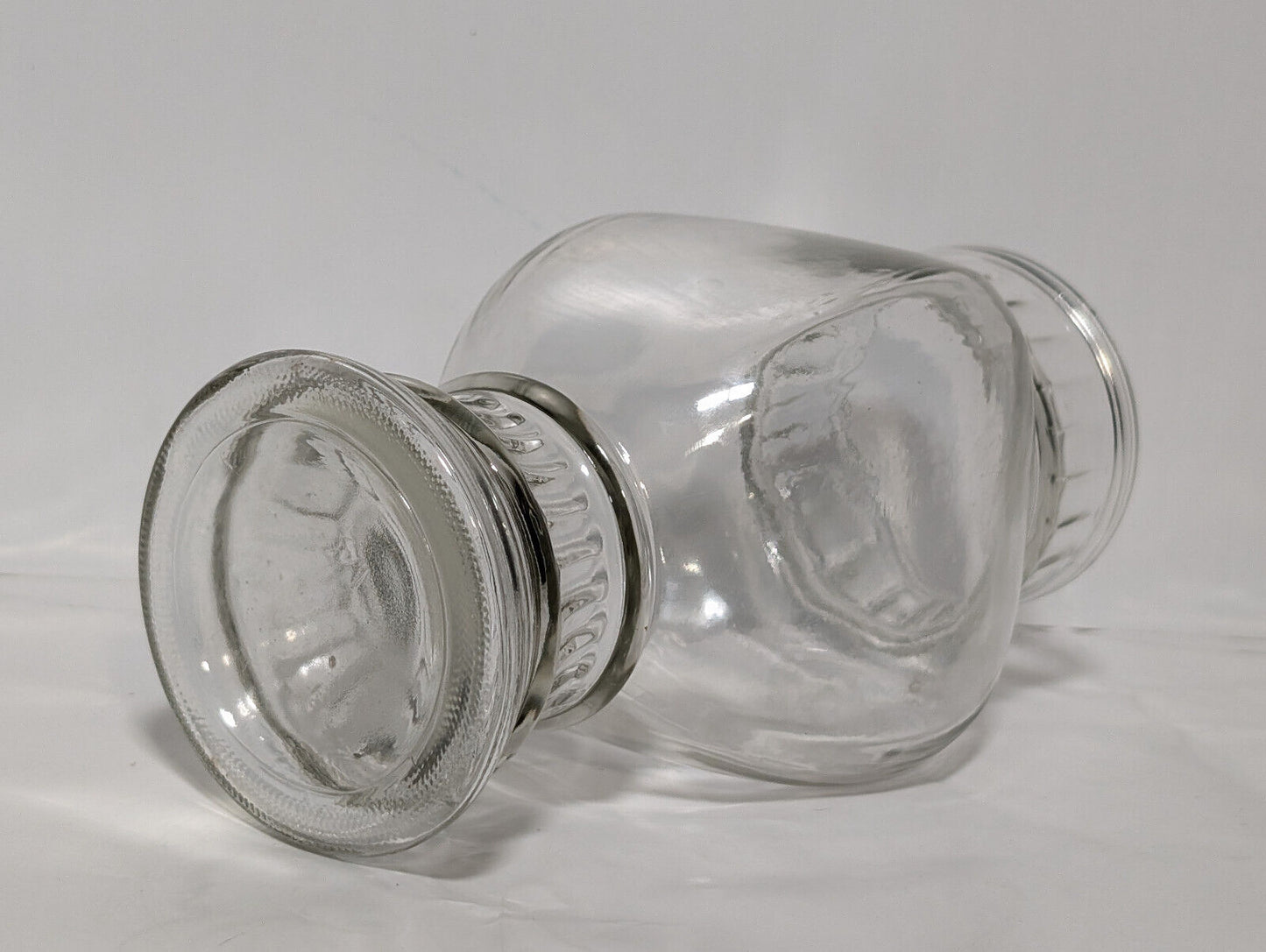 Vintage Clear Glass Apothecary Jar, Vase, No lid, 8" Height, 4" Diameter