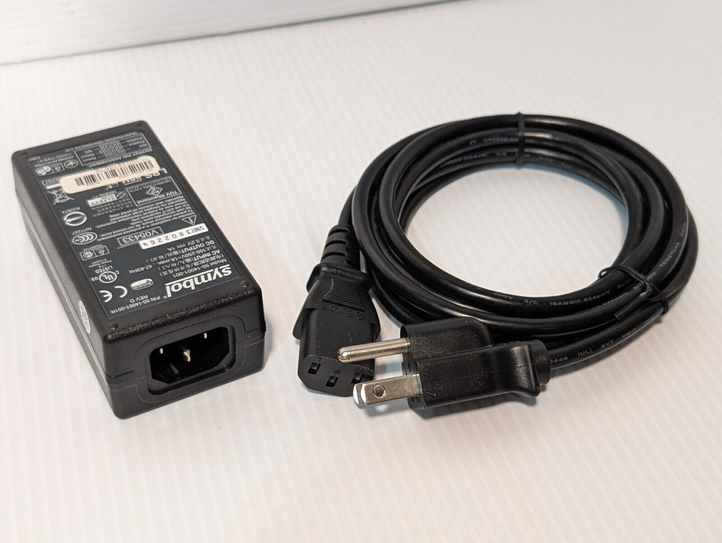 Symbol 50-14001-001R Power Adaptor, 100-250V, 1A Max, 47-63Hz - Free Shipping