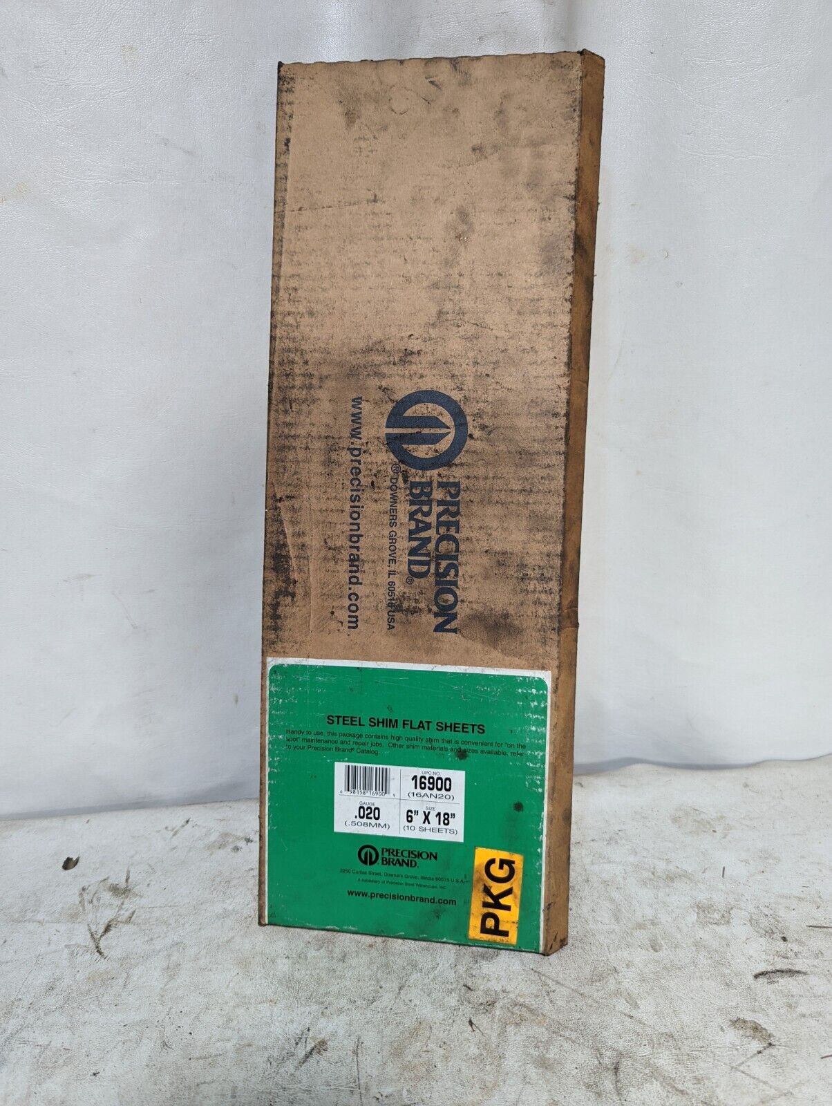 Precision 16900 (16AN20) 0.020 gauge (0.508mm), 6" x 18" shim stock, 8 full