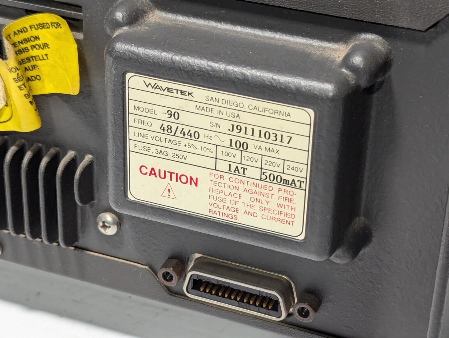 Wavetek 90 20-MHz synthesized function generator with manual as pictured