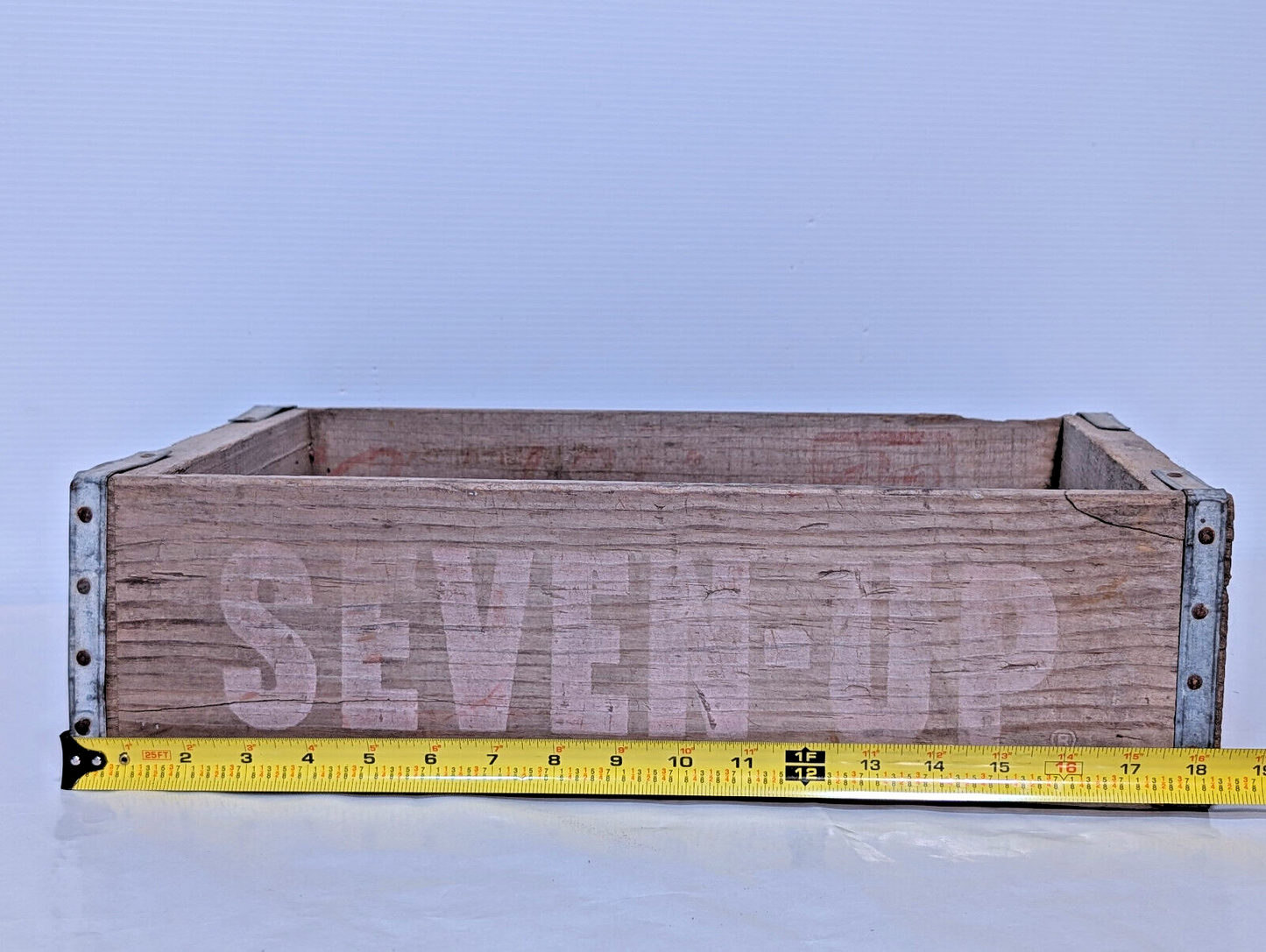 Vintage Antique Seven Up 7-UP Wooden Soda Pop Beverage Crate Box Fresh Up 1950s