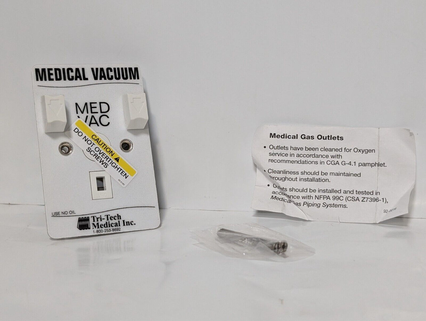 Tri-Tech XA1022-A Medical Vacuum Wall Outlet, Med Vac, 100PSIG maximum, 200 PSIG