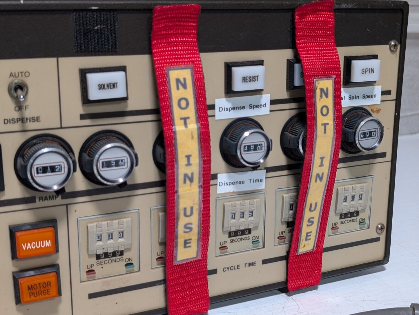 Solitec 5110-C/TRIDAK Photoresist Spinner control module as shown, wafer process