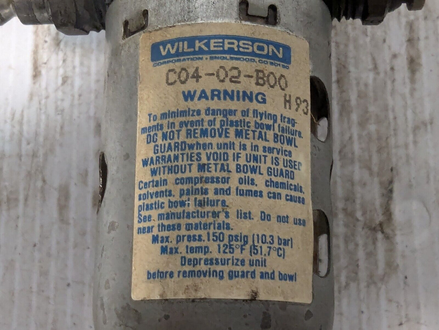 Wilkerson C04-02-B00 Consolidation Pneumatic Valve Filter/Regulator - Free Ship