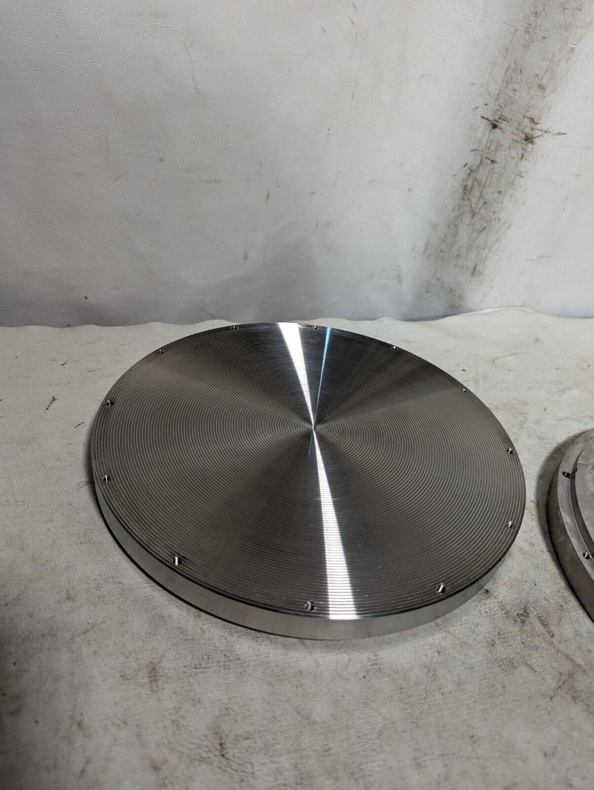 10 inch diameter raised female face blind flange with grooved flat face on rever