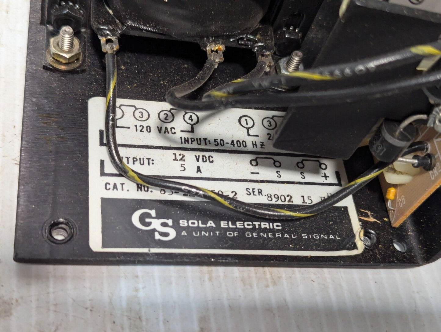 Sola Electric 83-12-250-2 Power Supply, 12VDC@5A output, 120VAC in-Free Shipping