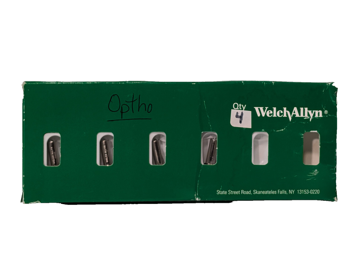 4-Pack Welch Allyn 03000-U6 3.5V Ophthalmoscope Halogen Lamp Bulbs, 901000