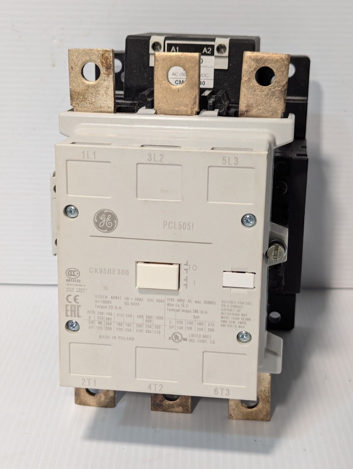 GE CK95BE300 contactor, with KM5ED coil 24-28VAC/VDC - Free Shipping