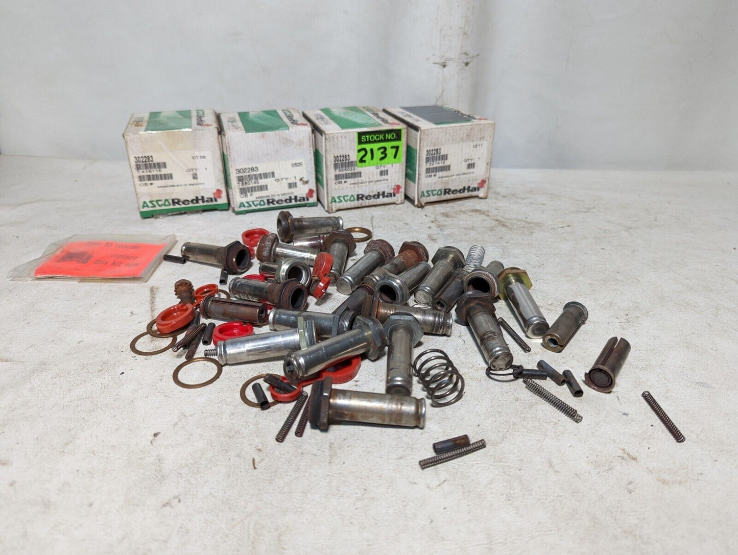 Lot of 4 partial boxes of ASCO RedHat 302283 solenoid valve repair kits