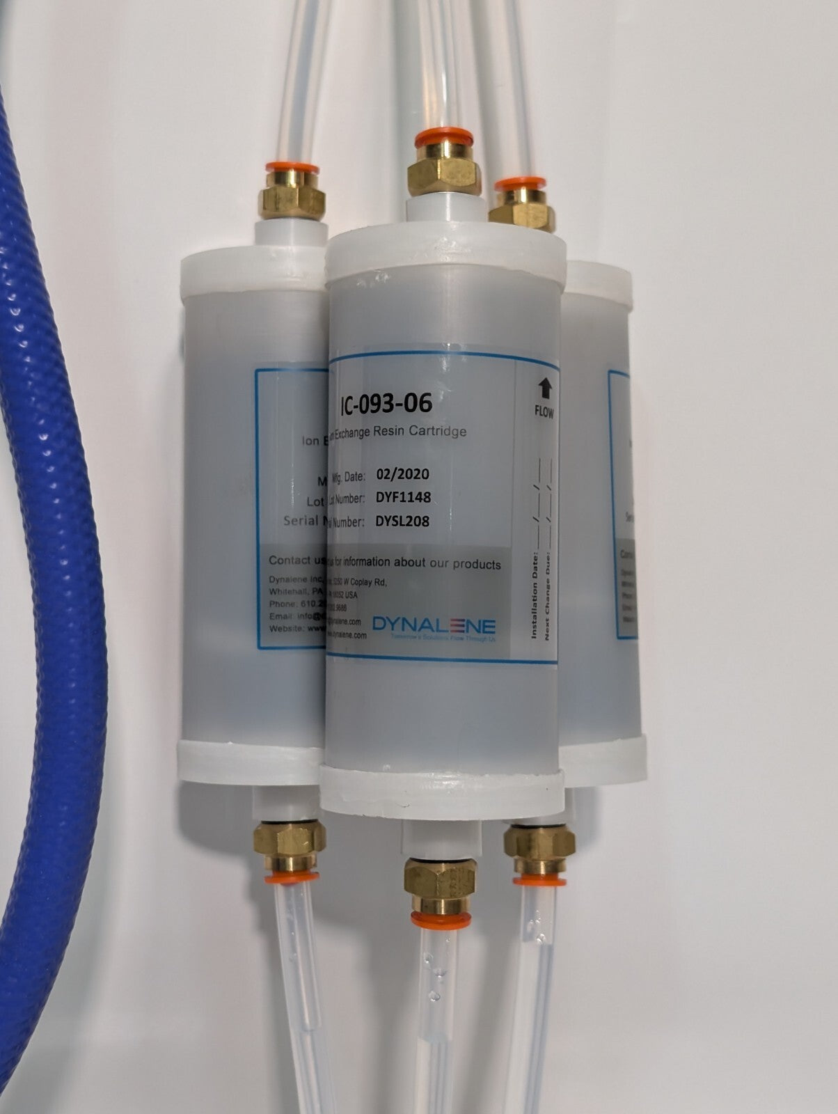 Water Purifier Assembly: 3 Dynalene IC-093-06 w/ Polyconn PCM20-250-03B Manifold