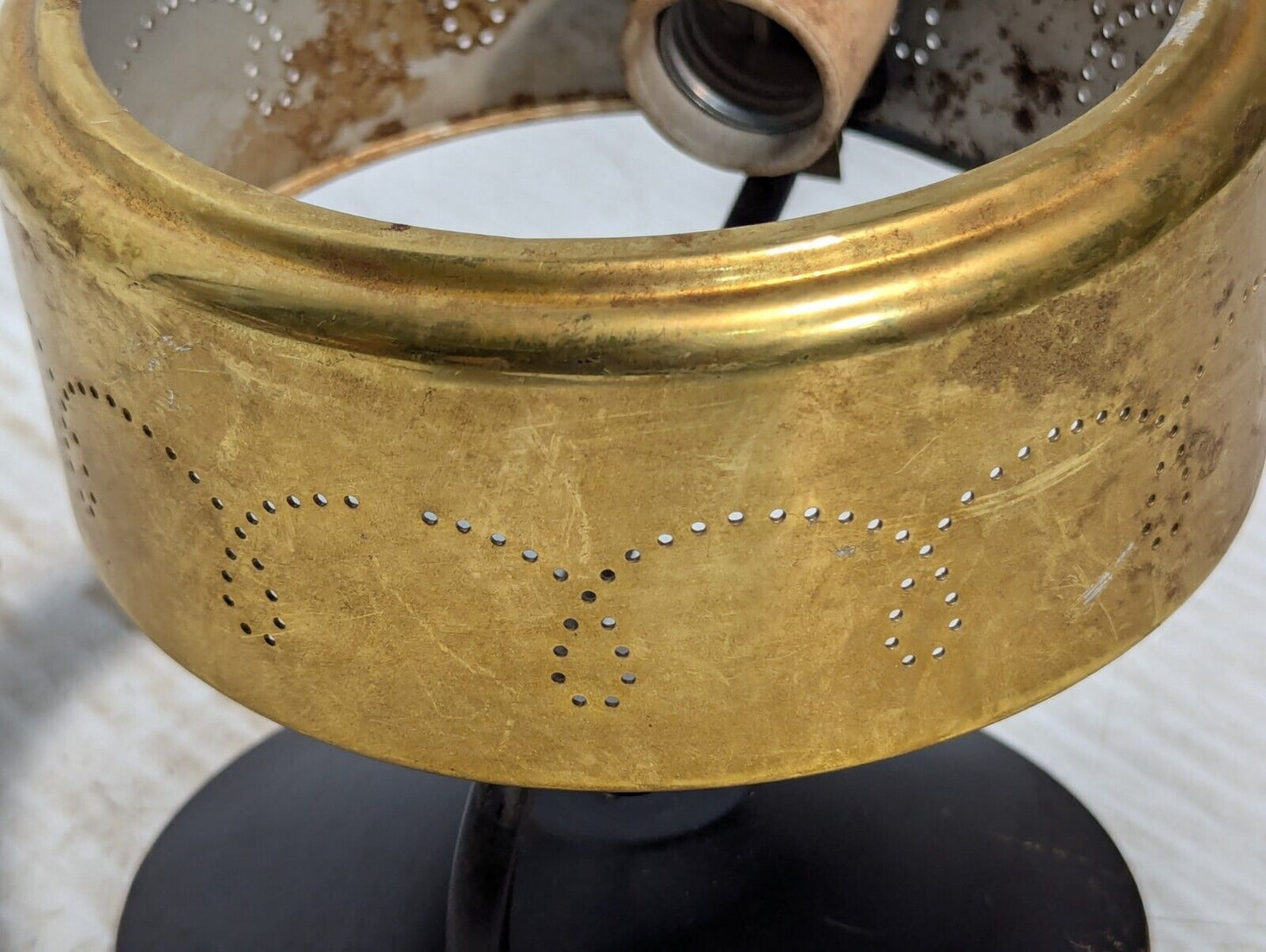 Vtg Art Deco light fixture, brass plated, missing cover, as shown -Free Shipping
