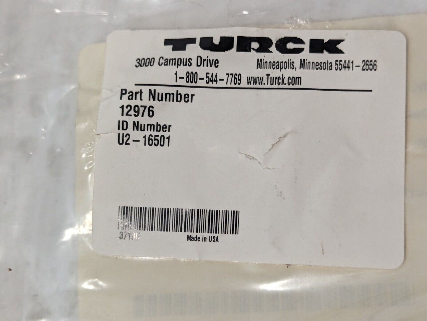 Turck 12976 Cable Assembly, VRL-F B450 Pwr, U2-16501, W4102 - Free Shipping