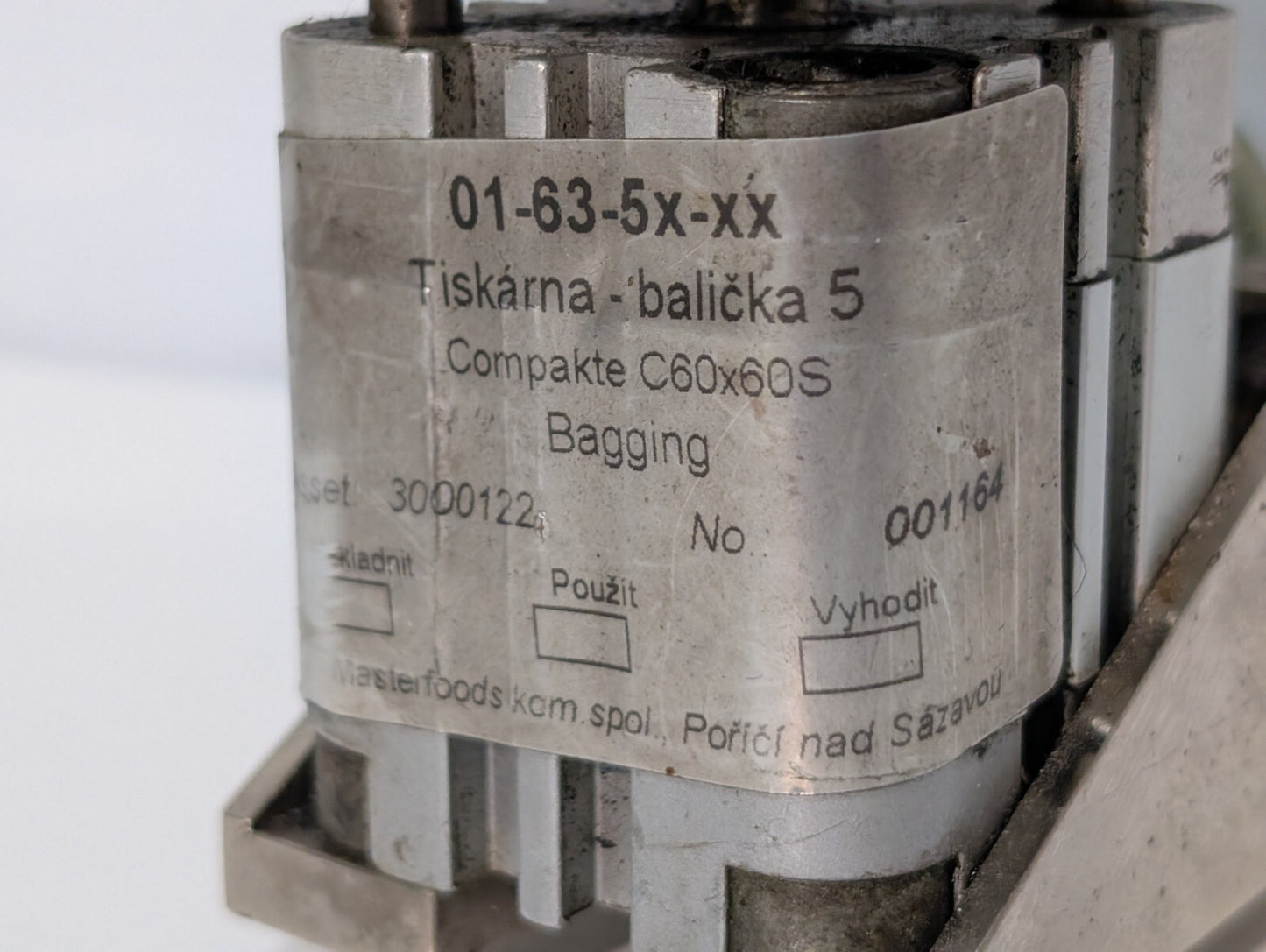 Unidentified 01-63-5x-xx Industrial Printing Machine Assembly Component