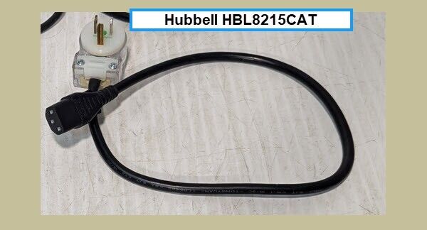 Hubbell HBL8215CAT 15A, 125V, 2 Pole, 3 Wire Grounding Straight Blade Plug\Cord