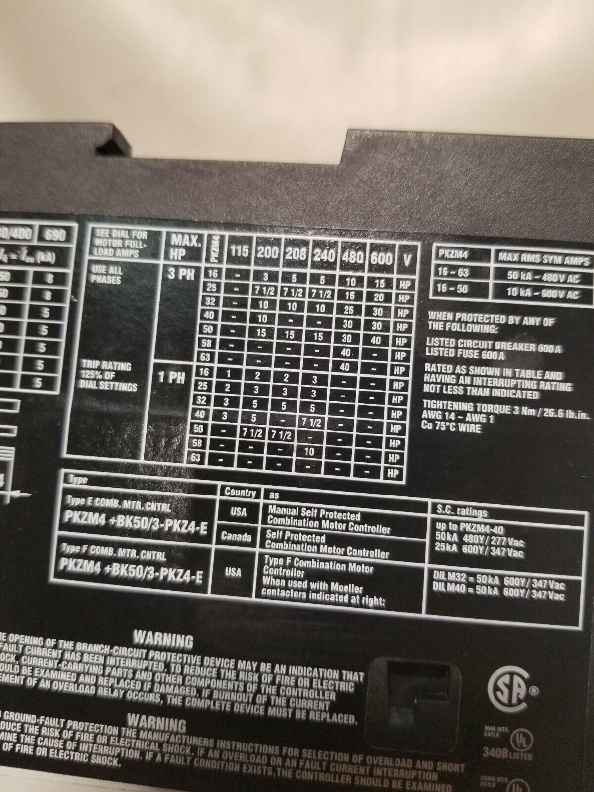 Moeller PKZM4-32 manual motor protector