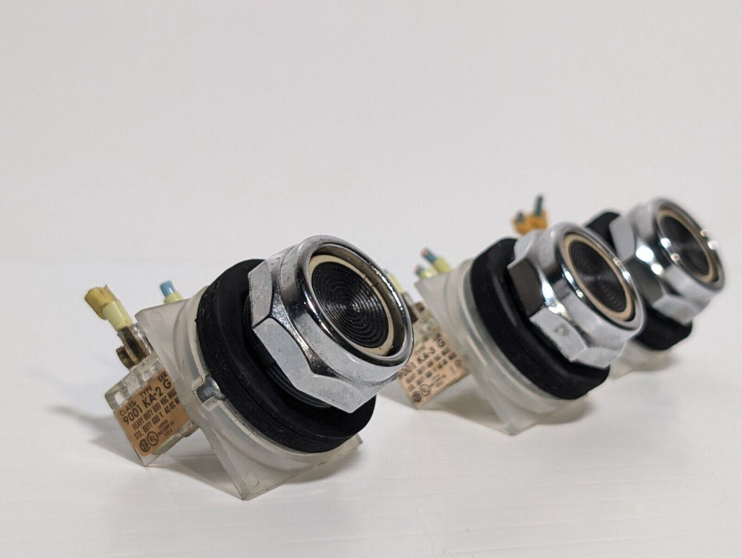 (3) Square D 9001 KA-3 Ser G Push Button Switch 600VAC, Used, USA