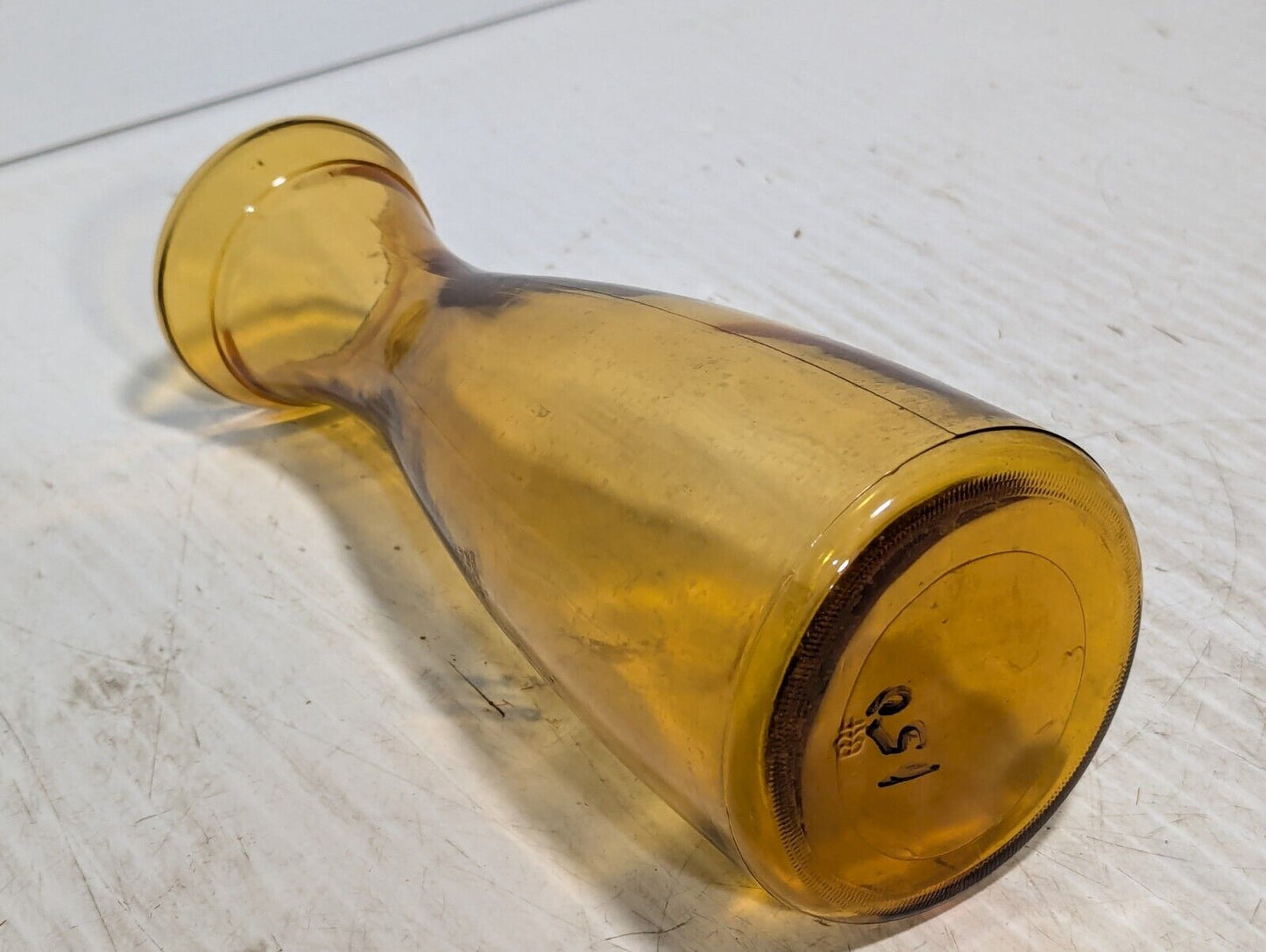 Vintage Amber Flower Vase, Light Gold, 10(H) X 4(W) inches - Free Shipping