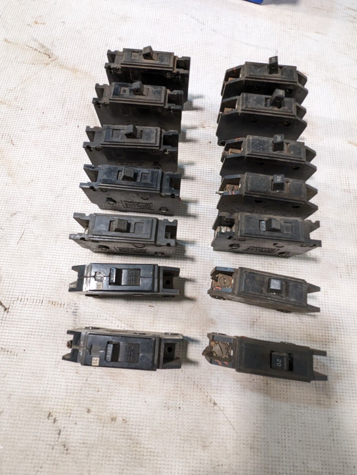 (4) Westinghouse NP28398-D Circuit Breakers, 15 Amp, 120VAC, 1-Pole-Free Ship