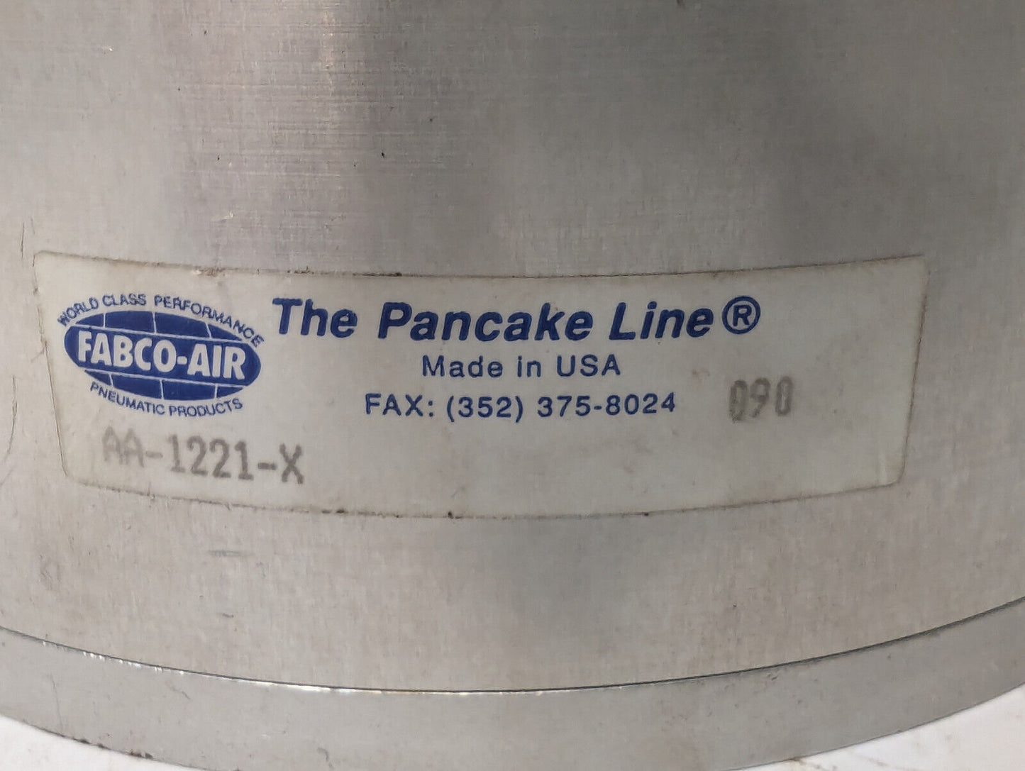 Fabco-Air AA-1221-X Pancake Line Pneumatic Cylinder - Free Shipping