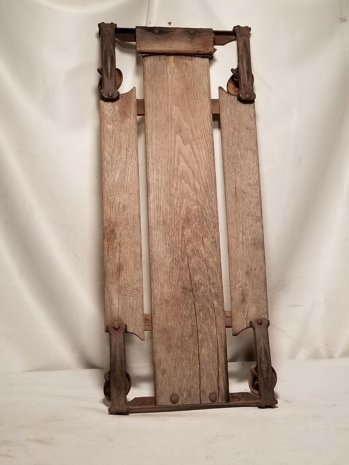 Antique mechanics creeper, wood, iron, 36" by 15"