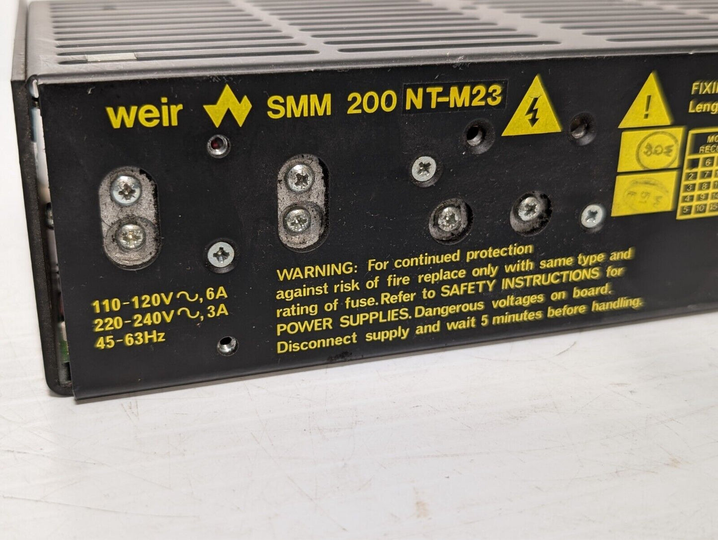 Weir SMM 200 NT-M23 Power Supply Assembly