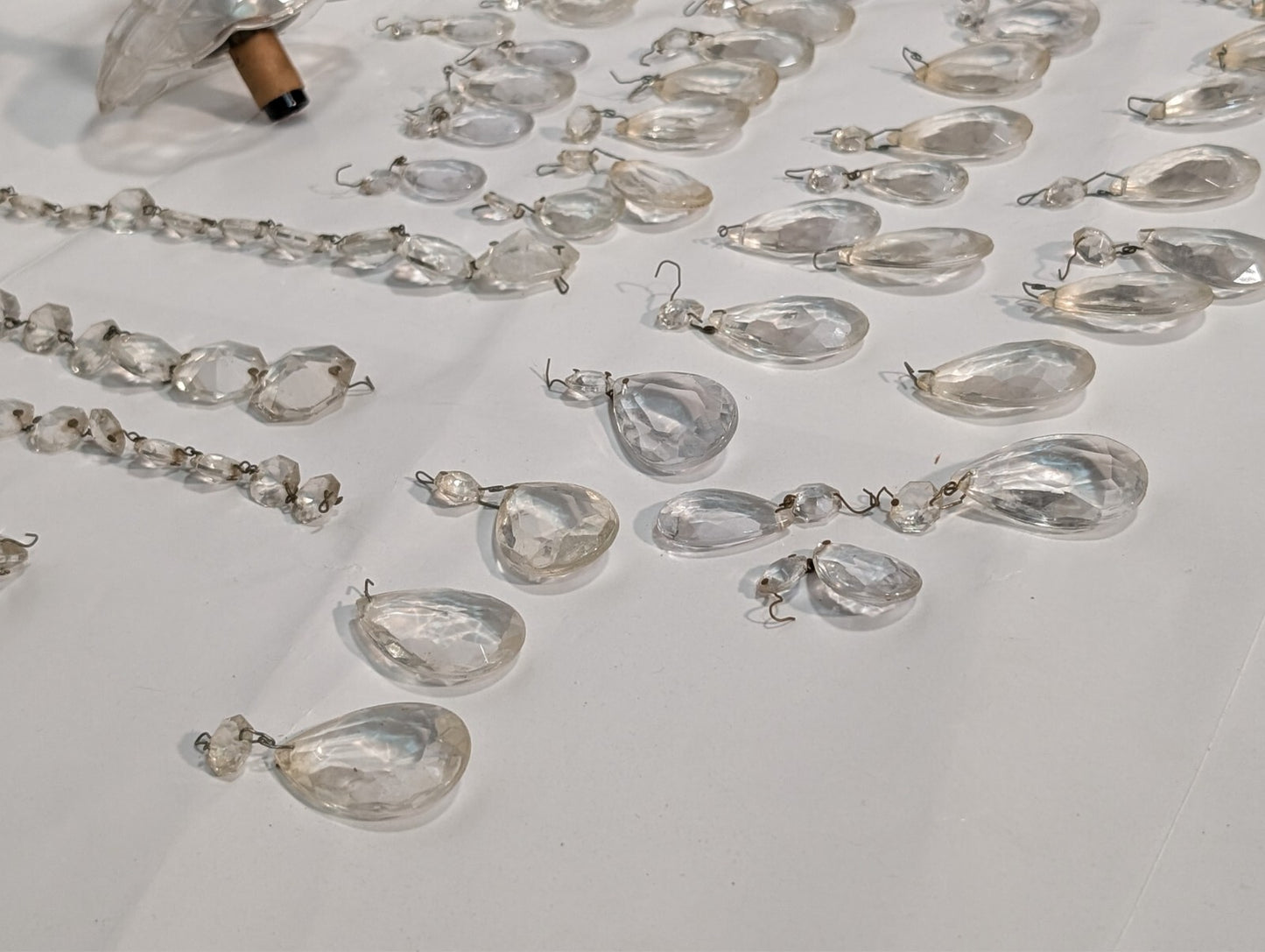 Vintage Crystal Chandelier, Disassembled