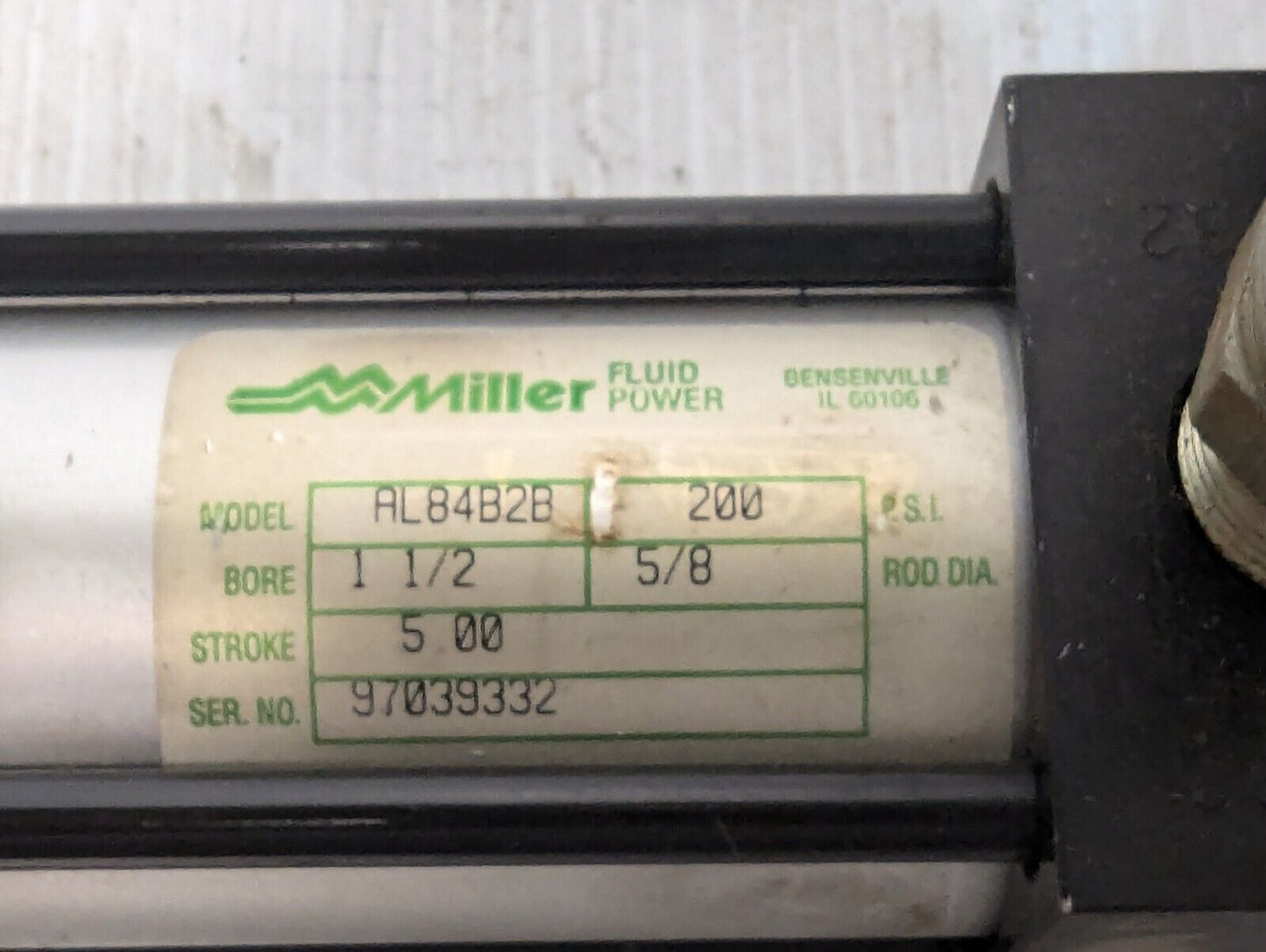 Miller Fluid Power AL84B2B Cylinder 5/8 D 1-1/2" Bore 5" Stroke-Free Ship+Return