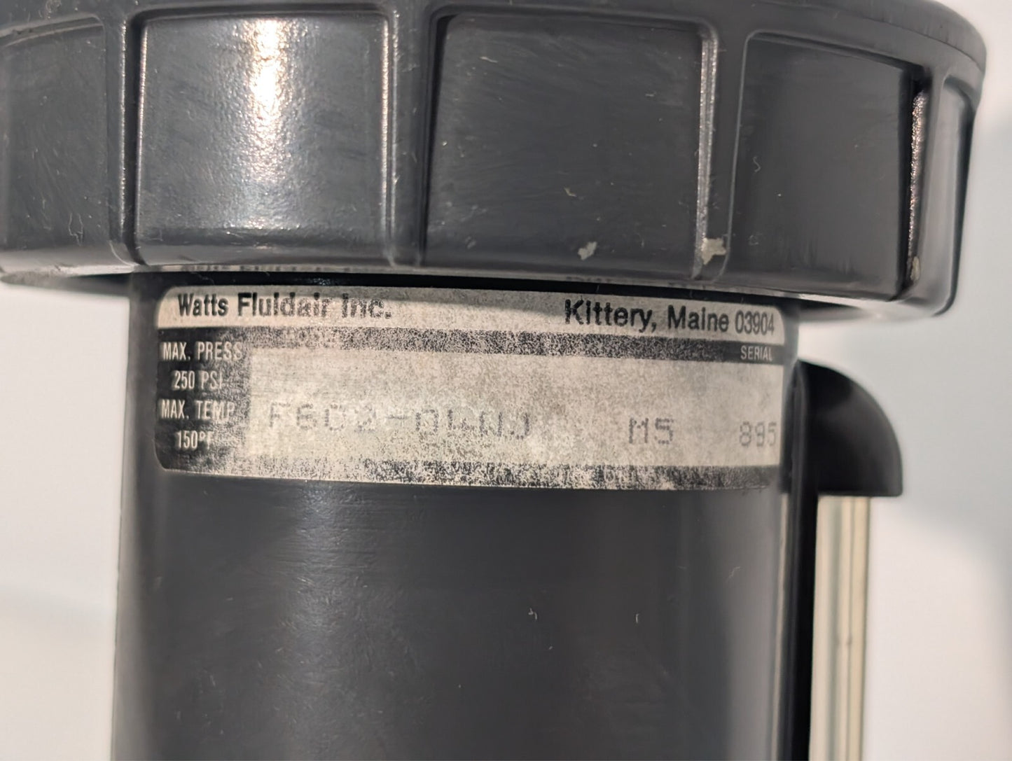 Watts Fluidair F602-034WJ M5 Pneumatic Filter, 250psi, 150º F Max Temp, 1/2"