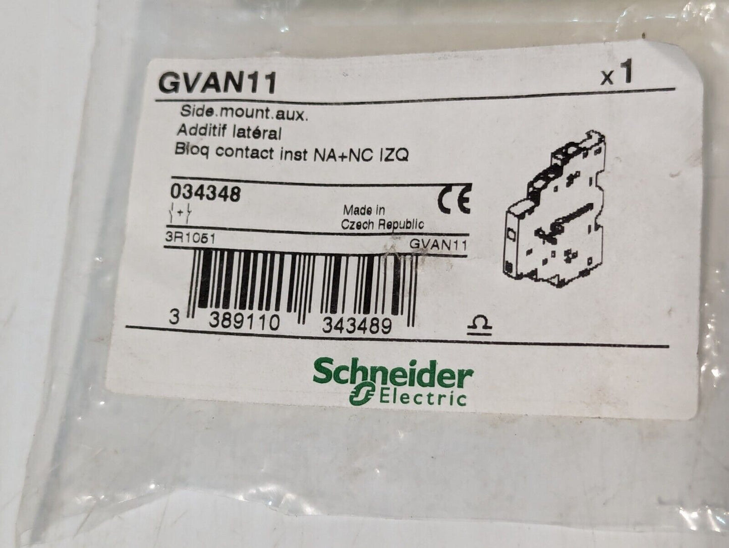 Schneider GVAN11 Starter Auxiliary Contact GV2/3 B600 - Free Shipping