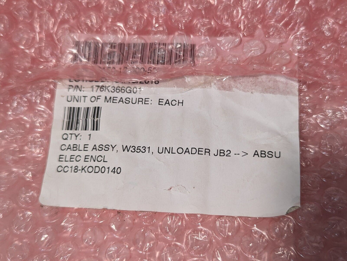 Turck 176K366G01 Unloader JB2 P1 Cable Assembly, W3531 - Free Shipping