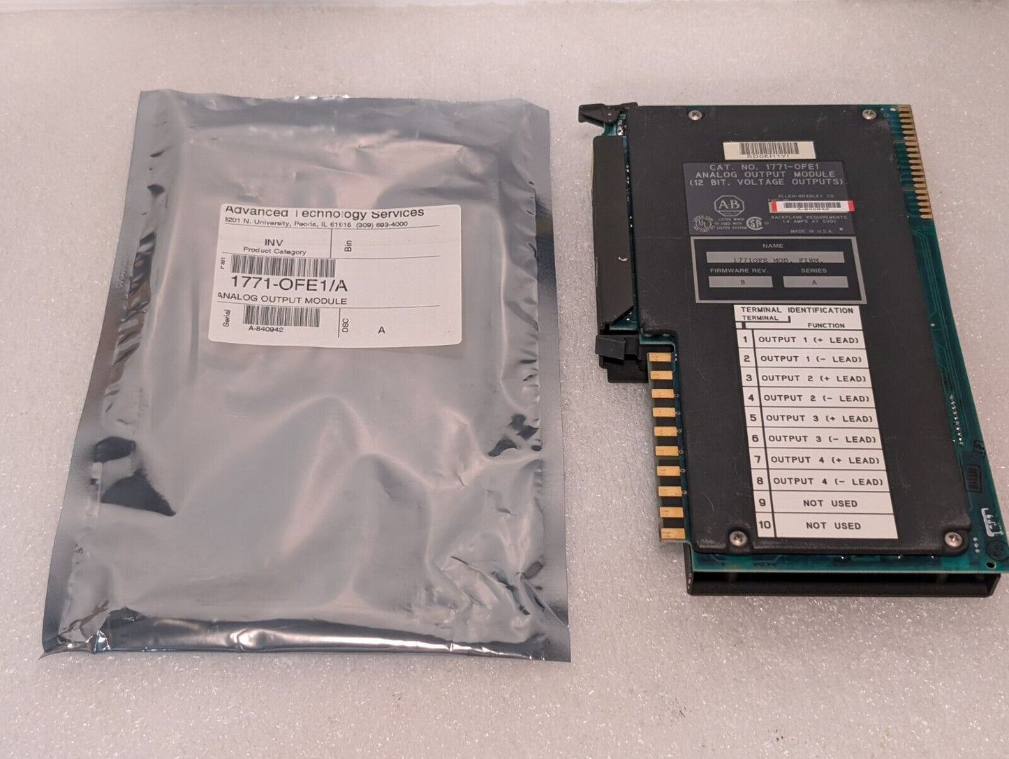 Allen Bradley 1771-OFE1/A Analog Output Module, 4 Channel, Series A - Free Ship