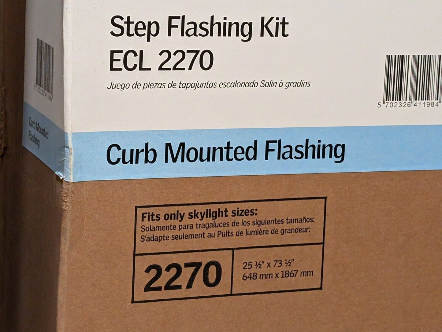 (1) VELUX Step Flashing Kit ECL 2270 Curb Mounted Flashing -NEW/SEALED-