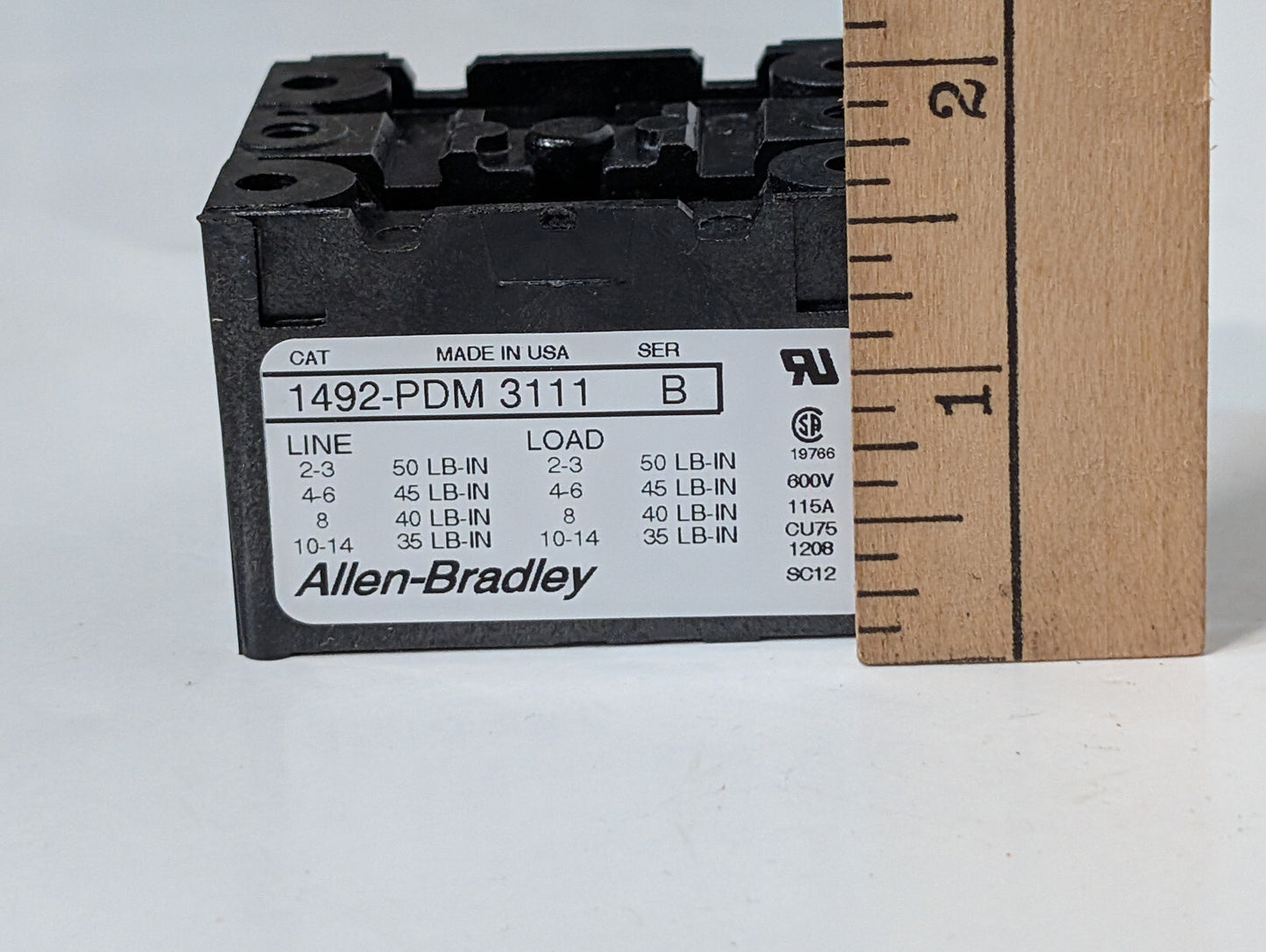 Allen Bradley 1492-PDM3111 Ser B Bulletin 1492 600V Terminal Block, CU Wire