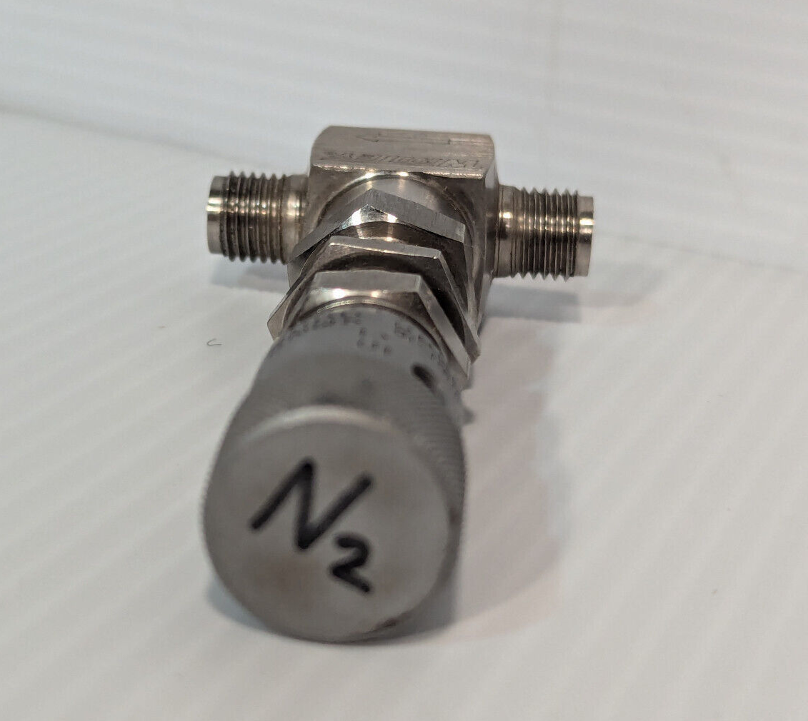 Whitey SS-22RS4 Stainless Steel High Precision Metering Valve, N2 Flow Control