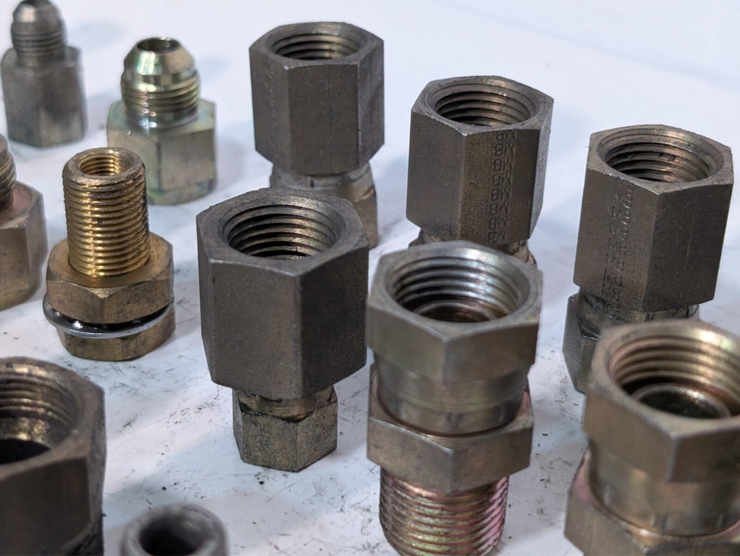 (40) Assorted Hydraulic Fitting and Adapters, Hex Head Thread Nut Lug Nipple