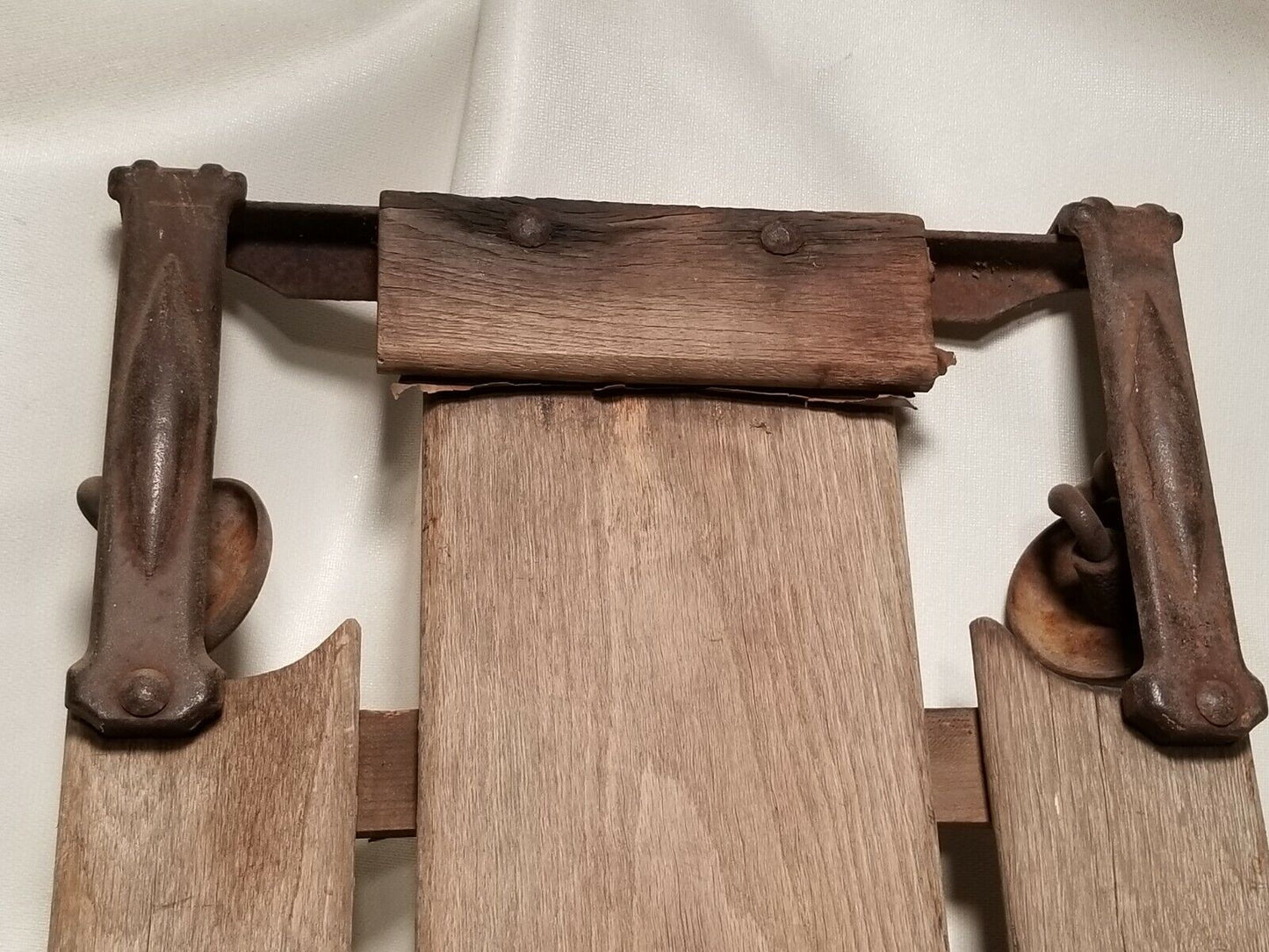 Antique mechanics creeper, wood, iron, 36" by 15"
