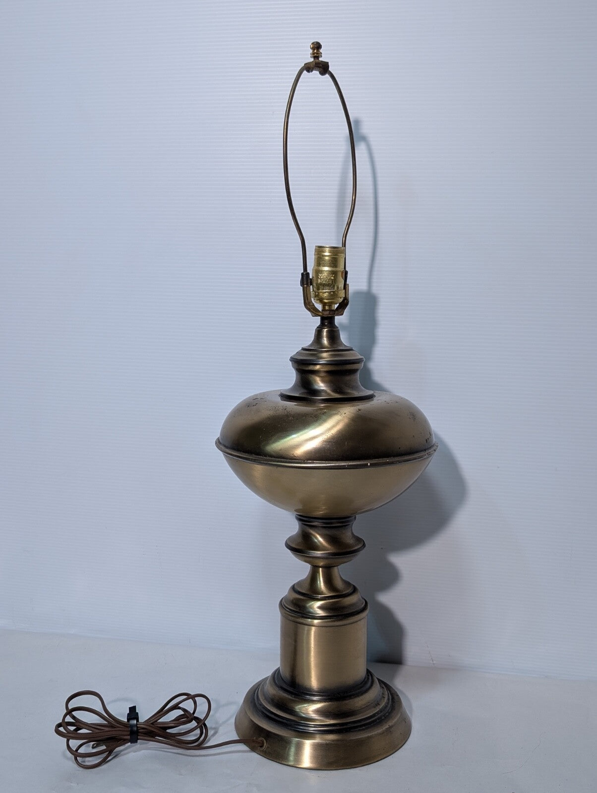 Vintage Solid Brass Table Lamp Mid-Century Modern 29" Tall