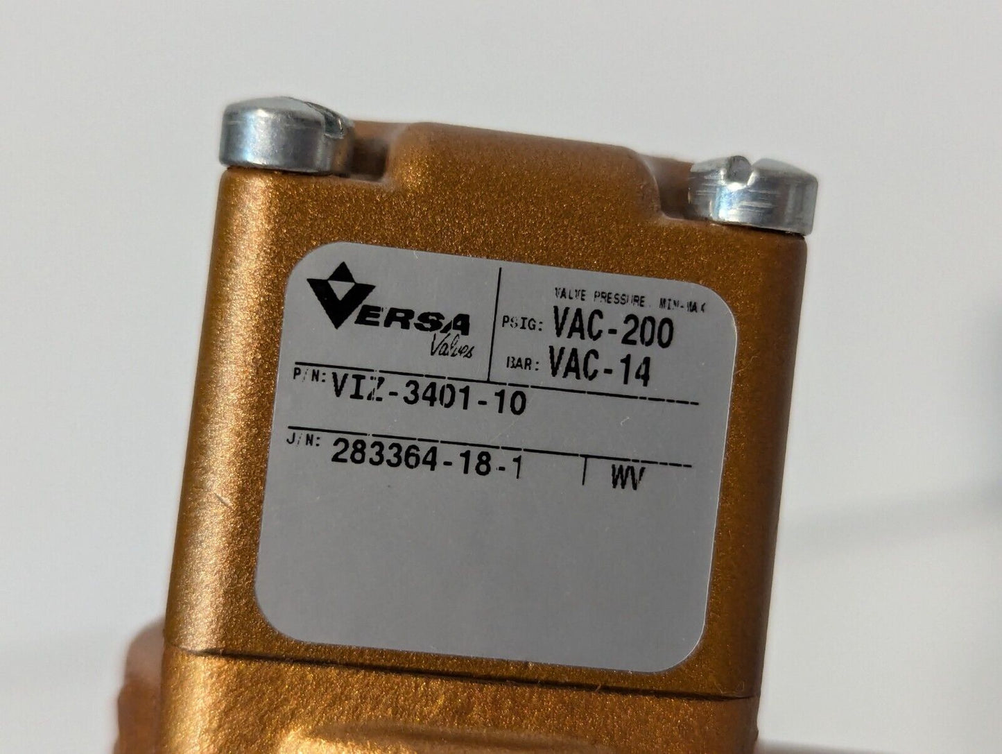 Versa VIZ-3401-10 Lock Out Valve, 200 PSIG 14 BAR VIZ340110 VIZ3401 - Free Ship