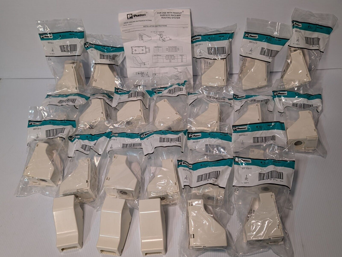 (Lot of 23) New PANDUIT DCEFXIW-X Drop Ceiling/Entrance End Fitting - Free Ship