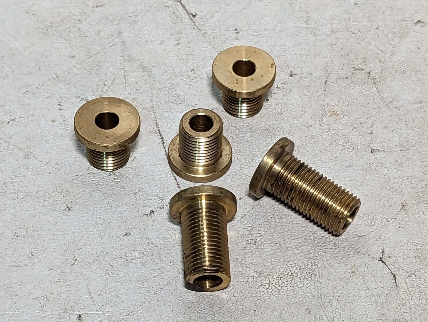 Lot of Brass rivet nuts, 1/2"-20, most 5/8" long, about 10% are 1" long